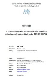 protokol o zkoušce kolektoru